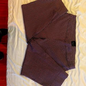 Stretchy pull on pants Sz 20. Navy Blue/red and white